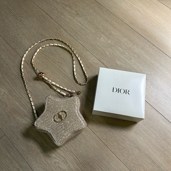 Dior Gold Tweed Star Chain Bag - Picture 2 of 11